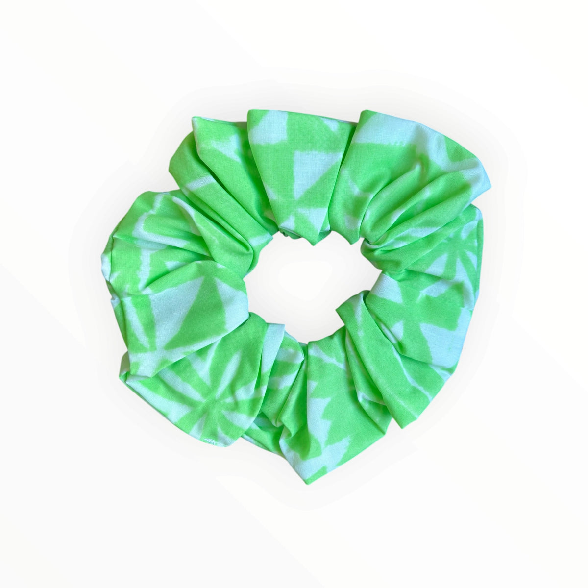 Lime Sorbet Scrunchies | Hand blockprinted Cotton Hair Accessories