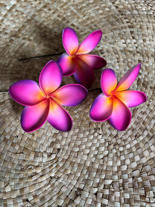 Aliutu Purple-Pink Plumeria 2-tone Foam Flower Sei Siale 9cm