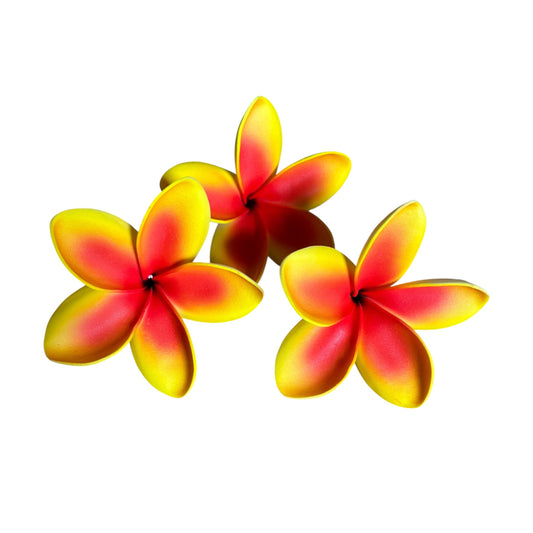 Aliutu Yellow Plumeria 2-tone Foam Flower Sei Siale 9cm