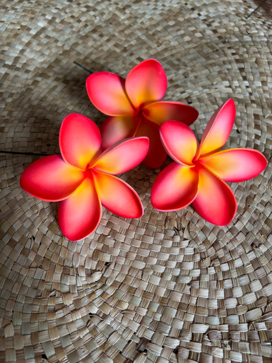 Aliutu Red Plumeria 2-tone Foam Flower Sei Siale 9cm