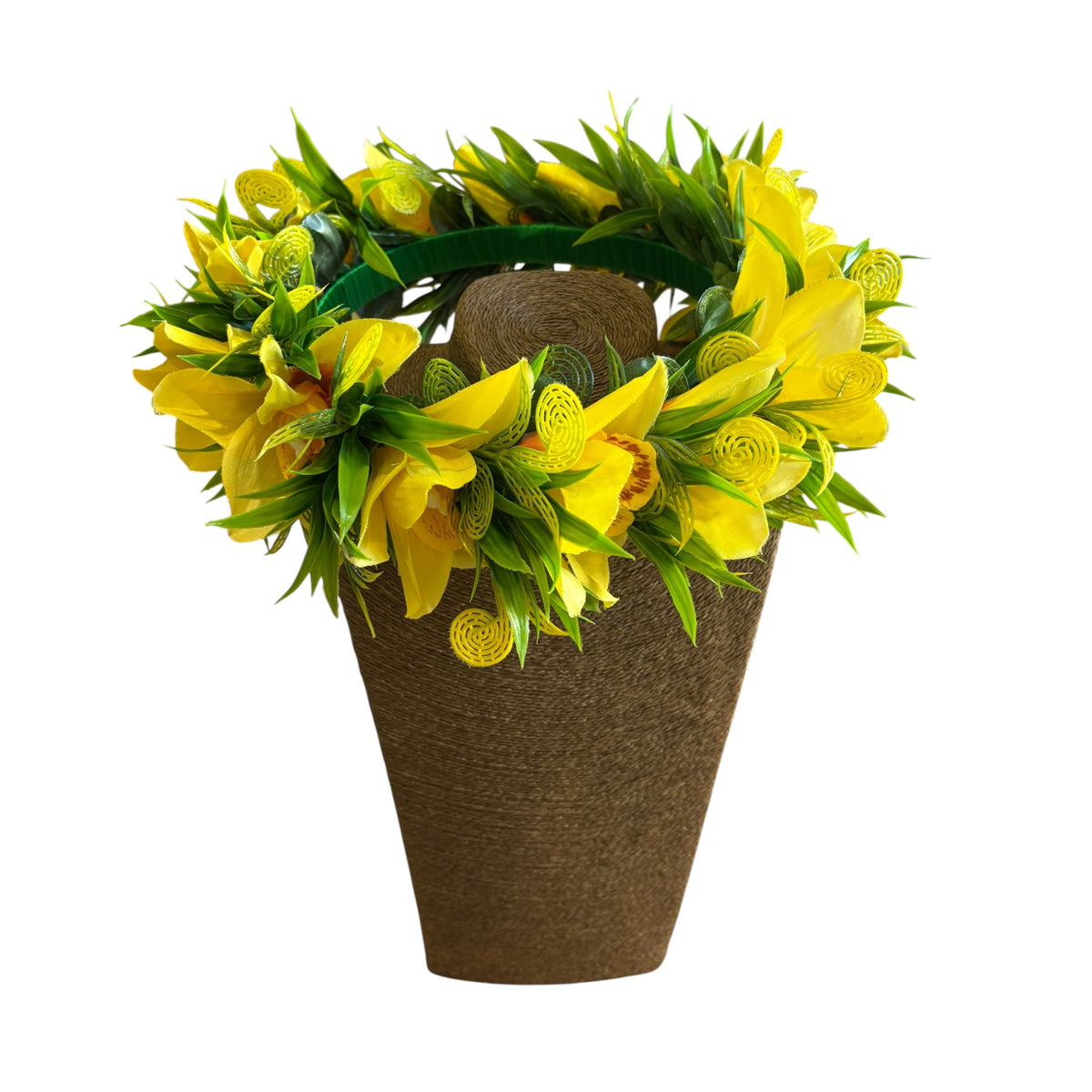 Yellow Orchids Floral Crown | Headpiece | Foufou | Ei Katu | Handcrafted Polynesian Island Accessories