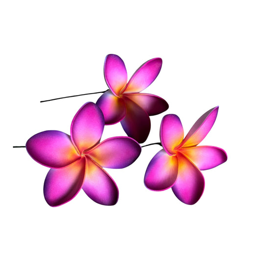 Aliutu Purple-Pink Plumeria 2-tone Foam Flower Sei Siale 9cm