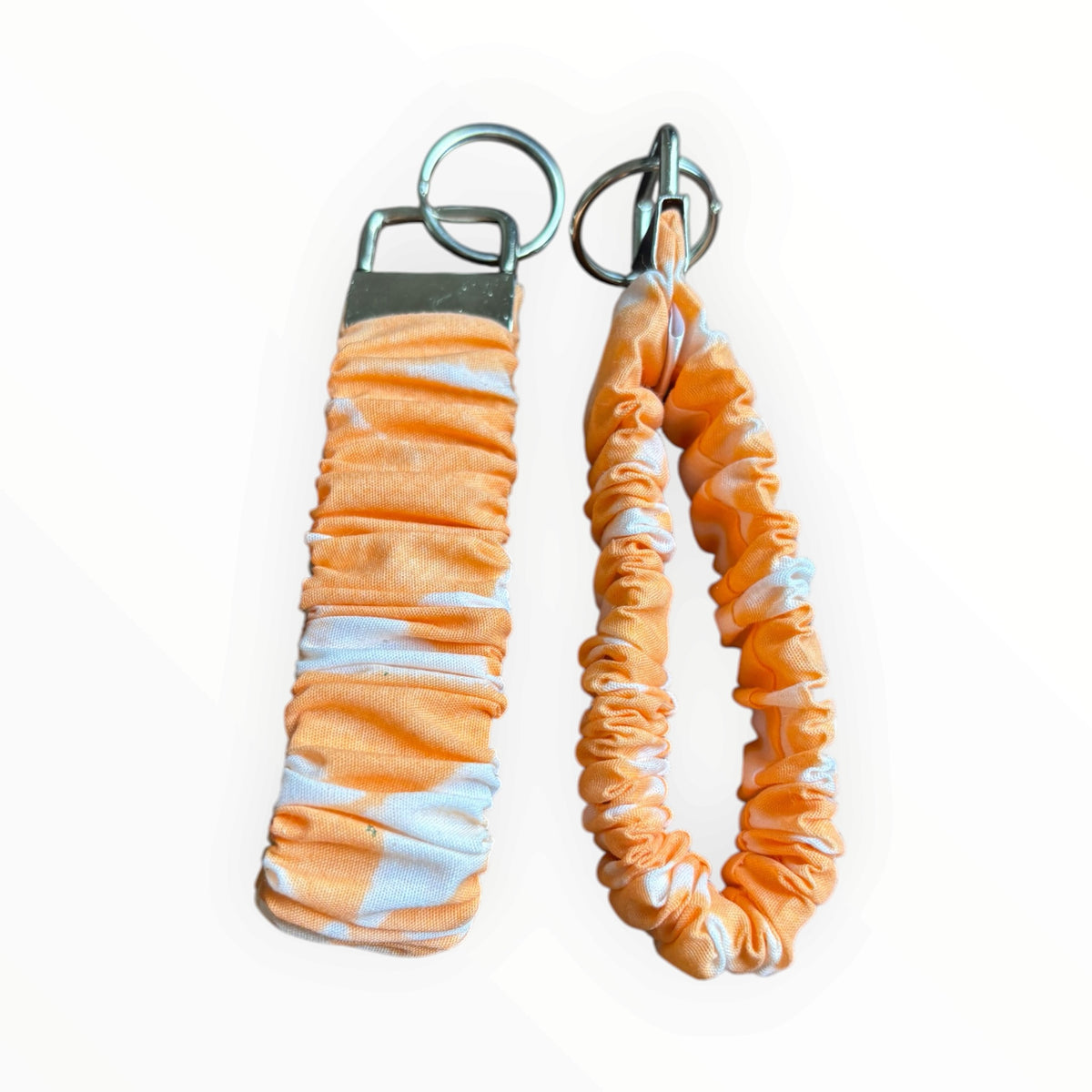Orange Scrunchie Wristlets | Hand Blockprinted Cotton Wearable Accessories