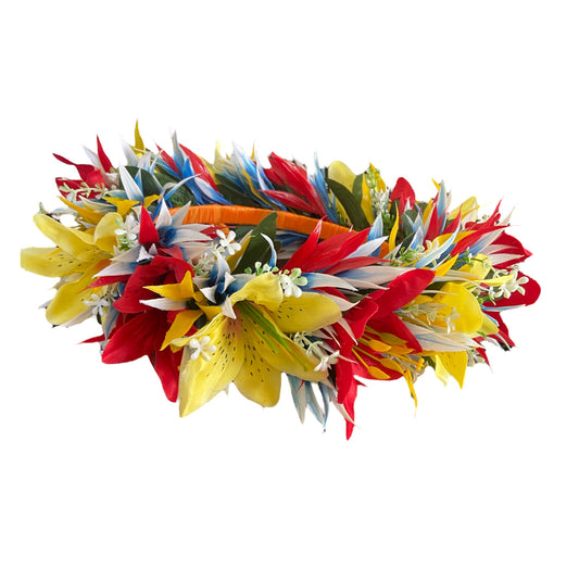 Foufou Floral Crown / Ei Katu Headpiece – Handcrafted Polynesian Island Accessories (Adult size)