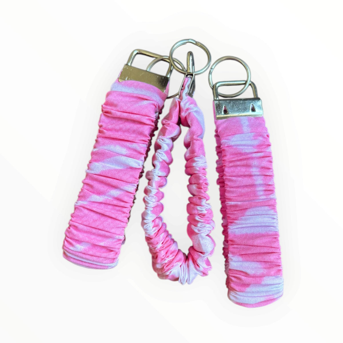 Pink Scrunchie Wristlets | Hand Blockprinted Cotton Wearable Accessories