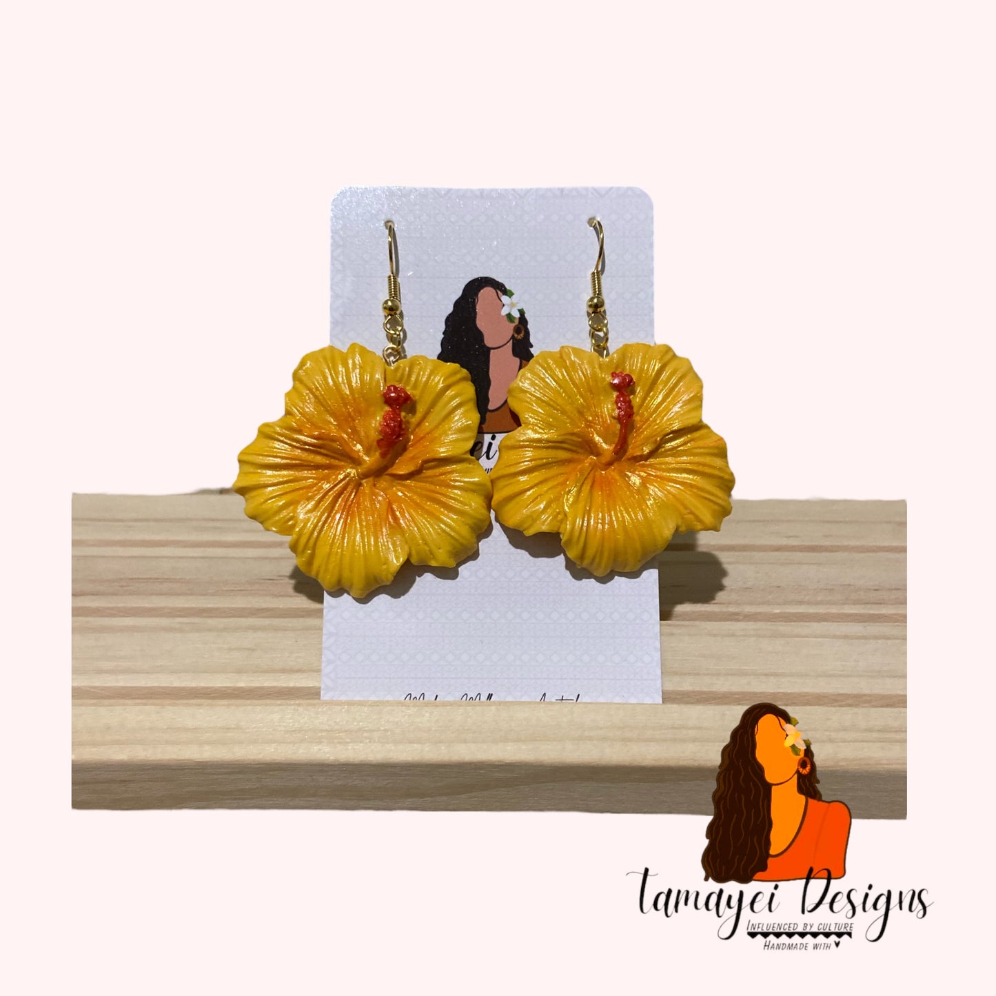 Yellow Hibiscus Earrings