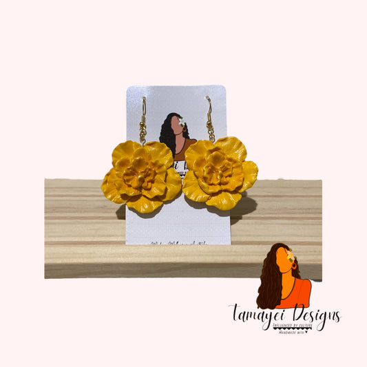 Yellow Hibiscus Earrings